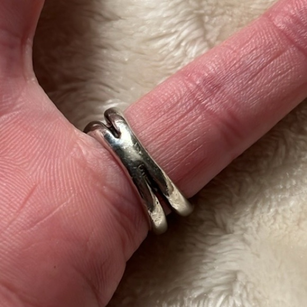 JAMES AVERY 🩶 VINTAGE INSCRIBED CHUNKY STAMPED STERLING SILVER RING Women’s 5 - Picture 6 of 10